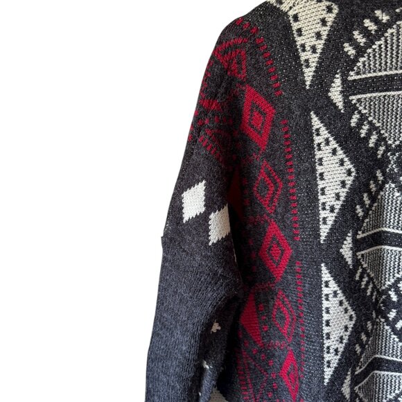 Charlotte Russe Y2K Southwestern Aztec Boho Style Fringe Cardigan Duster Open - Picture 13 of 16